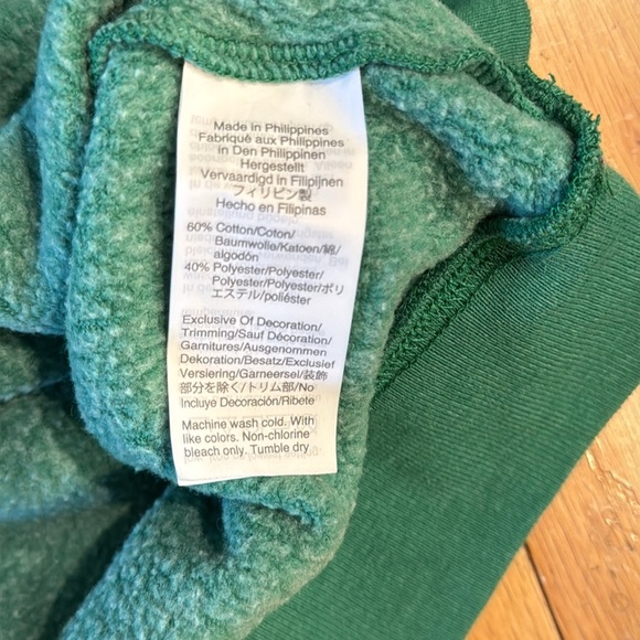 J. Crew | Button Collar Sweatshirt | size M | Green - Picture 5 of 6
